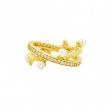 Freida Rothman Cross Row Pearl Ring - TPYZFPR05-7