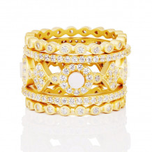 Freida Rothman Signature 5-Stack Ring - YZR090064B-MOP-8