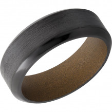 Lashbrook Black Zirconium 8mm Men's Wedding Band - Z8HB+SATIN_POLISH+BURNTBRONZEIN