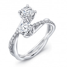 Uneek Two-Stone Diamond Ring with Infinity-Style Crisscross Shank - SM817RD2-5.0RD