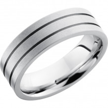 Lashbrook Cobalt Chrome 7mm Men's Wedding Band - CC7F2.5+BEAD