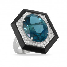 Doves London Blue 18k White Gold Diamond Ring - R9870BOLBT