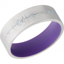 Lashbrook Cobalt Chrome 7mm Men's Wedding Band - CC7F_LCVSOUNDWAVE+SATIN+BRIGHTPURPLEIN_BRIGHTWHITEOUT