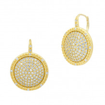 Freida Rothman Large Pave Times Square Leverback Earrings - YZEL0263B