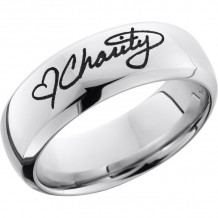 Lashbrook Cobalt Chrome 8mm Men's Wedding Band - CC8DB_LCVHANDWRITING+POLISH