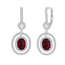 Uneek Oval Ruby Diamond Earrings - LVE938OVRU