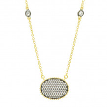 Freida Rothman Signature Pave Oval Disc Pendant - YRZ070388B-16E