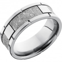 Lashbrook Cobalt Chrome Meteorite 8mm Men's Wedding Band - CC8F4SEG_METEORITE+POLISH