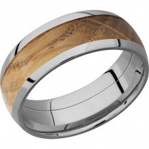 Lashbrook Titanium Hardwood 8mm Men's Wedding Band - HW8D15_WHISKEYBARREL+POLISH