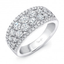 Uneek Frivolite 4-Row Diamond Band with Pave Edges - LVBW077W