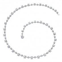 Uneek Round and Emerald Cut Diamond Necklace - LVN0633WF