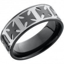 Lashbrook Black Zirconium 8mm Men's Wedding Band - Z8F_MALTESE+BEAD_POLISH