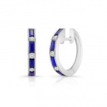 Uneek Blue Sapphire Diamond Huggies - ER4299BSDC