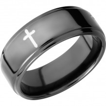 Lashbrook Black Zirconium 8mm Men's Wedding Band - Z8FGE_4X+POLISH