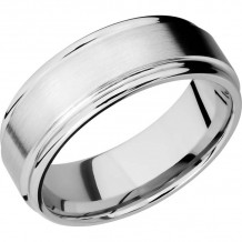 Lashbrook Cobalt Chrome 8mm Men's Wedding Band - CC8REF+SATIN_POLISH