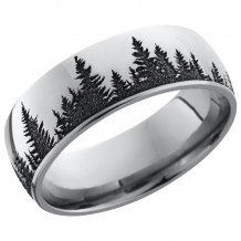 Lashbrook Cobalt Chrome 8mm Men's Wedding Band - CC8D_LCVTREES+POLISH_BLACKOUT