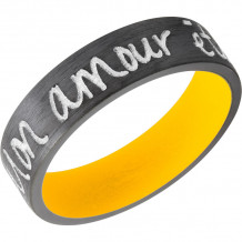 Lashbrook Black Zirconium 7mm Men's Wedding Band - Z7FR_WLCVHANDWRITING2+SATIN_ELECTRICYELLOWIN