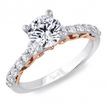 Uneek La Vite Rampicante Round Diamond Non-Halo Engagement Ring with Shared-Prong Shank - A105WR-6.5RD