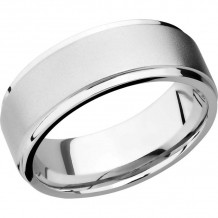 Lashbrook Cobalt Chrome 8mm Men's Wedding Band - CC8FGE+BEAD_POLISH