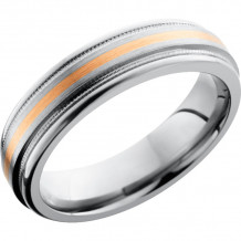 Lashbrook Rose & Titanium 6mm Men's Wedding Band - 6REF2UMIL11_14KR+SATIN_POLISH