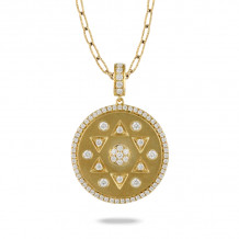 Doves Fibonacci 18k Yellow Gold Diamond Pendant - P9934