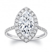 Uneek Classic Marquise Diamond Halo Pave Engagement Ring - LVS787MQ
