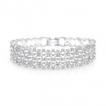 Uneek Point de France Open Lace Diamond Bangle Bracelet - LVBAW9488W