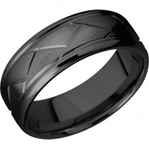 Lashbrook Black Zirconium 8mm Men's Wedding Band - Z8BFLATWEAVE+SATIN+WEAVE_POLISH