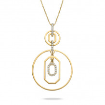 Doves Fibonacci 18k Yellow Gold Diamond Pendant - P9832