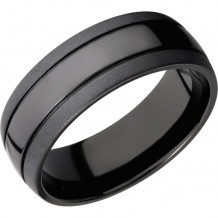 Lashbrook Black Zirconium 8mm Men's Wedding Band - Z8D2.5+POLISH_BEAD