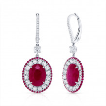 Uneek Oval Ruby Diamond Earrings - LVE948PSRB