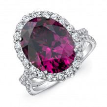Uneek Oval Rhodolite Engagement Ring - LVS1068OVRHO
