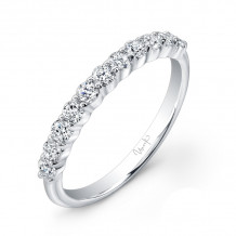 Uneek 11-Diamond Shared-Prong Wedding Band with Scalloped Edges - UWB012