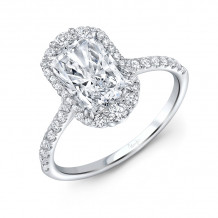 Uneek Petals Radiant Cut Diamond Halo Engagement Ring - SWS232DSW-RAD