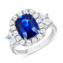 Uneek Cushion Cut Blue Sapphire Engagement Ring - LVS1047CUBS