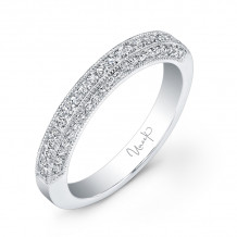 Uneek Three-Sided Pave Diamond Wedding Band with Milgrain Edging - UWB016