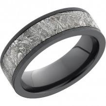 Lashbrook Black Zirconium Meteorite 7mm Men's Wedding Band - Z7F15_METEORITE+CROSS+SATIN