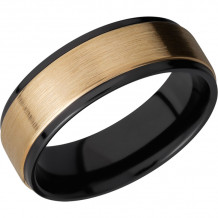 Lashbrook Black & Yellow Zirconium 7mm Men's Wedding Band - Z7FGE15C_14KY+SATIN_POLISH