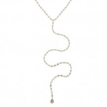 Meira T 14k White Gold Diamond Bezel Necklace