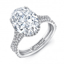 Uneek Oval White Diamond Engagement Ring - R009U