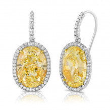 Uneek Oval Yellow Diamond Earrings - LVE925