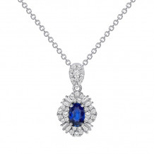 Uneek Oval Blue Sapphire Pendant - LVNRI292S