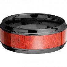 Lashbrook Black Zirconium Hardwood 9mm Men's Wedding Band - ZHW9B15(S)_PADAUK+POLISH