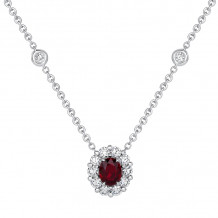 Uneek Oval Ruby Diamond Pendant - LVN1015OVRU