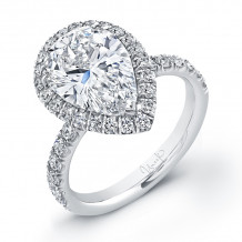 Uneek 4-Carat Pear-Shaped Diamond Halo Engagement Ring - LVS724