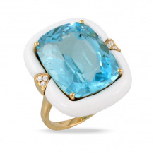 Doves Mykonos 18k Yellow Gold Diamond Ring - R9997WABT