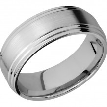 Lashbrook Titanium 8mm Men's Wedding Band - 8F2S+SATIN_POLISH