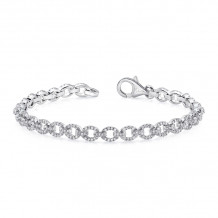 Uneek Pave Chain Link Bracelet with Ovoid Links - LVBR04