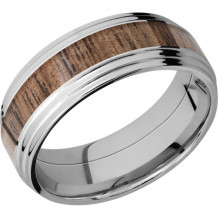 Lashbrook Cobalt Chrome Hardwood 8mm Men's Wedding Band - CC8F2S14_WALNUT+POLISH