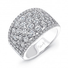 Uneek Frivolite 6-Row Diamond Band with Pave Edges - LVBW220W